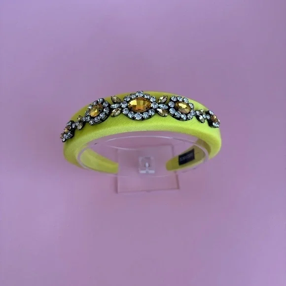 Yellow Fabric Rhinestone Headband - Picture 2 of 6